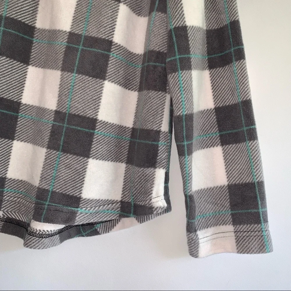 Comfort Corner Casual Soft Plaid Fleece Jacket Sweater - Picture 3 of 6